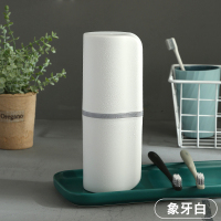 旅行情侣洗漱杯男洗漱包女便携洗漱用品旅游洗护套装分装瓶牙刷盒|象牙白(单层无提手)