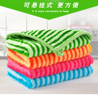 10新款条装双层加厚吸水不掉毛擦地擦桌子清洁用品毛巾|30x40cm双层包边彩条搭配[4条]