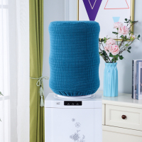 饮水机套防尘罩蕾丝饮水机罩两件套饮水机桶罩盖布家用水桶罩简约|针织弹力宝蓝 标准尺寸饮水机罩(送杯垫一对)