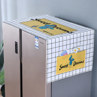 冰箱罩洗衣机盖布家用布艺防油对双开门单开门冰箱防尘罩多用盖巾|黄兜仙人掌 35*100CM微波炉/烤箱适用