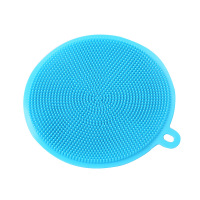 3片装多功能硅胶洗碗刷 硅胶清洁刷蔬菜水果清洁刷锅刷硅胶洗碗布|蓝色3片硅胶洗碗刷