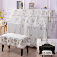 典雅大气韩式加厚钢琴罩欧式钢琴全罩布艺中开钢琴套防尘罩凳罩|凤羚米色 常规琴罩+单人凳套