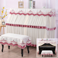 典雅大气韩式加厚钢琴罩欧式钢琴全罩布艺中开钢琴套防尘罩凳罩|花语清香紫色 常规琴罩+单人凳套