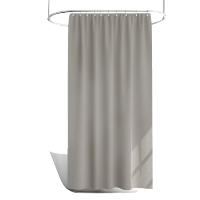 北欧浴帘防水布仿亚麻纯色加厚防霉日本免打孔套装卫生间隔断帘