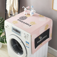 滚筒洗衣机罩盖巾冰箱盖布单开双开门冰箱防尘罩微波炉床头柜盖|粉底多只菠萝盖巾 55*140cm(洗衣机/单开门冰箱盖巾)