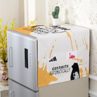 棉麻滚筒洗衣机盖布床头柜盖巾单开门冰箱罩对双开门微波炉防尘罩|冰箱泰国黑熊 50*130cm小冰箱洗衣机