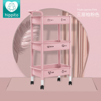 儿童玩具收纳架宝宝婴儿大容量超大储物箱神器分类整理多层置物柜|三层置物架-柏粉色