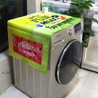 棉麻布艺防尘防水上开滚筒洗衣机罩床头柜盖布冰箱微波炉盖巾|西瓜07 55*140cm(洗衣机/单门冰箱)