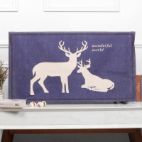 布艺电视机罩防尘罩挂式液晶55英寸50曲面盖巾65欧式电视机套壁挂|浅灰色北欧鹿 50英寸