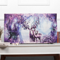 布艺电视机罩防尘罩挂式液晶55英寸50曲面盖巾65欧式电视机套壁挂|姜黄色果实鹿 55英寸