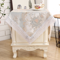 床头柜鞋柜冰箱盖布防尘布套罩保护罩遮盖防灰尘欧式蕾丝家用遮灰|牡丹绿 [通用]80*80cm