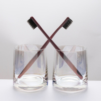 酒店玻璃 简约牙刷杯套装 家用情侣刷牙杯子 洗漱牙杯ins风|cj-069五彩色玻璃杯一对