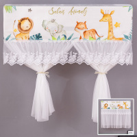 防直吹空调罩挂机开机不取挂式遮防尘罩月子空调挡风帘挡风板|防直吹--动物乐园 空调大3P长100cm送毛巾