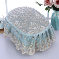 圆形电饭锅罩防尘罩电饭煲盖巾田园蕾丝保护罩家用电压力锅防尘罩|暮羽蓝色电饭煲盖巾 圆形直径35cm