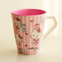 卡通防摔刷牙杯小学生女孩牙缸宝宝儿童小孩杯子洗漱|KT条纹小熊手柄