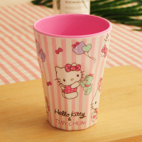 卡通防摔刷牙杯小学生女孩牙缸宝宝儿童小孩杯子洗漱|KT竖条中号-400ml-无柄