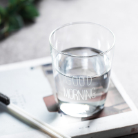 ins网红玻璃套装洗漱杯情侣刷牙杯牙缸水杯杯子创意透明杯|白色早上好玻璃杯