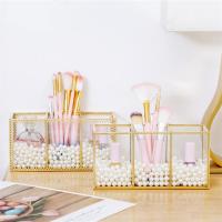 北欧创意美甲眉笔化妆笔化妆刷桶玻璃桌面香水口红文具收纳