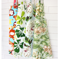 韩式纯棉帆布加厚围裙田园风可爱碎花成人家务厨房女围裙袖套