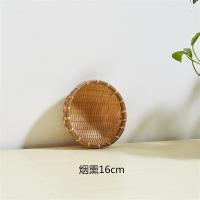 手工竹编簸箕筲箕馒头收纳筐竹制子洗菜装水果道具表演|金色烟熏16cm巴掌大小