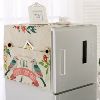 韩式卡通冰箱盖布单开门冰箱防尘罩田园双开冰箱巾滚筒洗衣机盖巾|黄鹂 小双开60*150cm