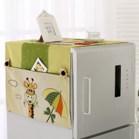 韩式卡通冰箱盖布单开门冰箱防尘罩田园双开冰箱巾滚筒洗衣机盖巾|快乐一家 大双开70*180cm