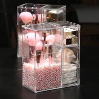 化妆刷桶收纳筒带盖防尘珍珠刷子桶刷桶收纳盒有盖眉笔化妆桶桌面