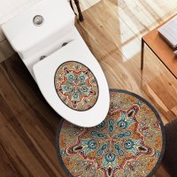 3d卫生间马桶贴u型贴 自粘式 防水防霉盖装饰底座墙贴 浴室防滑垫