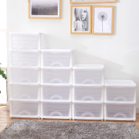 大号抽屉式收纳箱加厚玩具收纳盒塑料多层整理箱储物箱收纳柜子|高透明色 2层