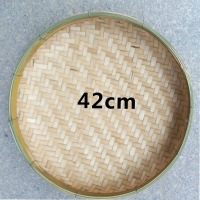 竹编簸箕晾晒中药竹匾竹制品无孔家用茶叶圆簸箕绘画装饰|42cm无孔竹青簸箕