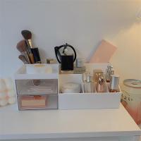 ins桌面化妆品分格抽屉收纳盒 文具口红储物盒