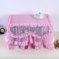 微波炉罩电烤箱防油烟套大号烤箱通用套子烤箱遮尘套蕾丝防尘罩套|吉祥炫彩粉 加大烤箱微博炉专用50*38*29