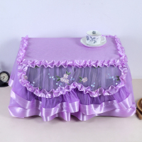 微波炉罩电烤箱防油烟套大号烤箱通用套子烤箱遮尘套蕾丝防尘罩套|吉祥炫彩紫 加大烤箱微博炉专用50*38*29