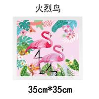 浴室壁画收纳柜卫生间免打孔置物架可折叠洗澡放衣服防水壁挂式|火烈鸟(尺寸35*35CM)