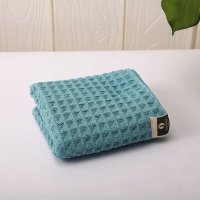 吸水轻便速干干发毛巾蜂巢华肤格面巾家用纤维速干华夫格|奢侈蓝毛巾(70*30cm)