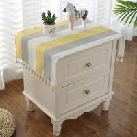 北欧ins风卧室床头柜盖布电视柜盖巾家用防尘布罩多用小方巾桌布|北欧-彩条 50*60cm