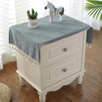 北欧ins风卧室床头柜盖布电视柜盖巾家用防尘布罩多用小方巾桌布|北欧-灰色 40*50cm