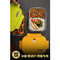 上班族带饭便当盒玻璃饭盒微波炉专用碗分隔保鲜盒家用密封收纳碗