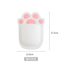 免打孔卫生间浴室牙刷硅胶置物架梳子洗漱用品无胶壁挂吸盘收纳架|猫爪白色