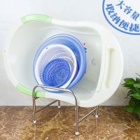 脸盆架壁挂卫生间浴室置物架盆子收纳架洗手间吸壁式放洗脸盆架子|落地式单层(全不锈钢)