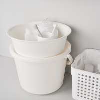 ins风简约白色大学生寝室神器带盖脸盆水桶套装宿舍手提桶洗脸盆