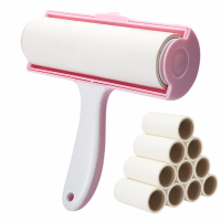 12厘米粘尘纸粘毛器除尘器衣物宠物毛发清洁优质|1手柄+1卷纸+防尘罩【优质材料】