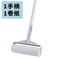 长柄粘毛器滚筒大号加长伸缩长杆可撕式地板地毯清洁除尘神器家用|[加宽19cm]1手柄+1卷美纹纸