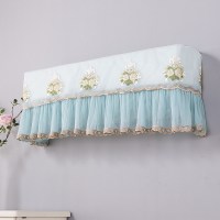 蕾丝空调罩防尘罩全包挂机北欧三菱1.5匹空调套海信卧室家|花语蓝色 开机不取大1.5P(88-92CM)以内通用送内包)