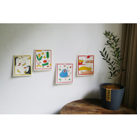 童趣的快乐 日本超吸水木桨棉洗碗布 环保百洁布4片装