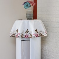 圆柱立式空调盖巾蕾丝布艺防尘布多用盖布圆形空调柜机罩|615款 立方空调:83*83方