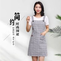 围裙纯棉家用厨房简约韩版防油防污网红款背带式超市咖啡店工作服