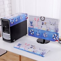 电脑防尘罩台式可爱网红一体机简约液晶显示器24寸屏幕盖布保护套|海洋动物(电脑3件套) 19英寸