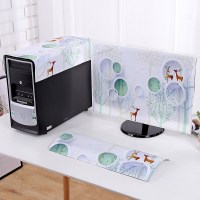 电脑防尘罩台式可爱网红一体机简约液晶显示器24寸屏幕盖布保护套|爱情鹿(电脑3件套) 19英寸