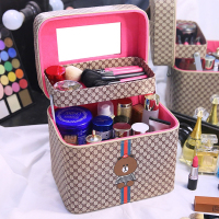 化妆包大容量多功能简约便携护肤品收纳盒网红可爱多层化妆箱手提